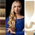 thumbnail image 1 of MY-LADY 10''-24'' 5 Clips in Human Hair Extensions Thick Real Natural Hair Pieces 100% Full Head Remy Hair 14inch #613 Bleach Blonde（Thin）, 1 of 8
