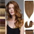 thumbnail image 1 of MY-LADY 10''-24'' 5 Clips in Human Hair Extensions Thick Real Natural Hair Pieces 100% Full Head Remy Hair 18inch #06 Light Brown（Thin）, 1 of 8
