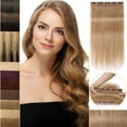 thumbnail image 1 of MY-LADY 10''-24'' 5 Clips in Human Hair Extensions Thick Real Natural Hair Pieces 100% Full Head Remy Hair 20inch #27 Dark Blonde(Heavy), 1 of 8