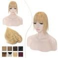 thumbnail image 1 of MY-LADY 100% Remy Human Hair Women Topper Hair Toppers Silk Base Hair Pieces Clip In Hair Topper with 3D Air Bangs 17 Colors 10inch #18P613 Ash Blonde & Bleach Blonde, 1 of 8