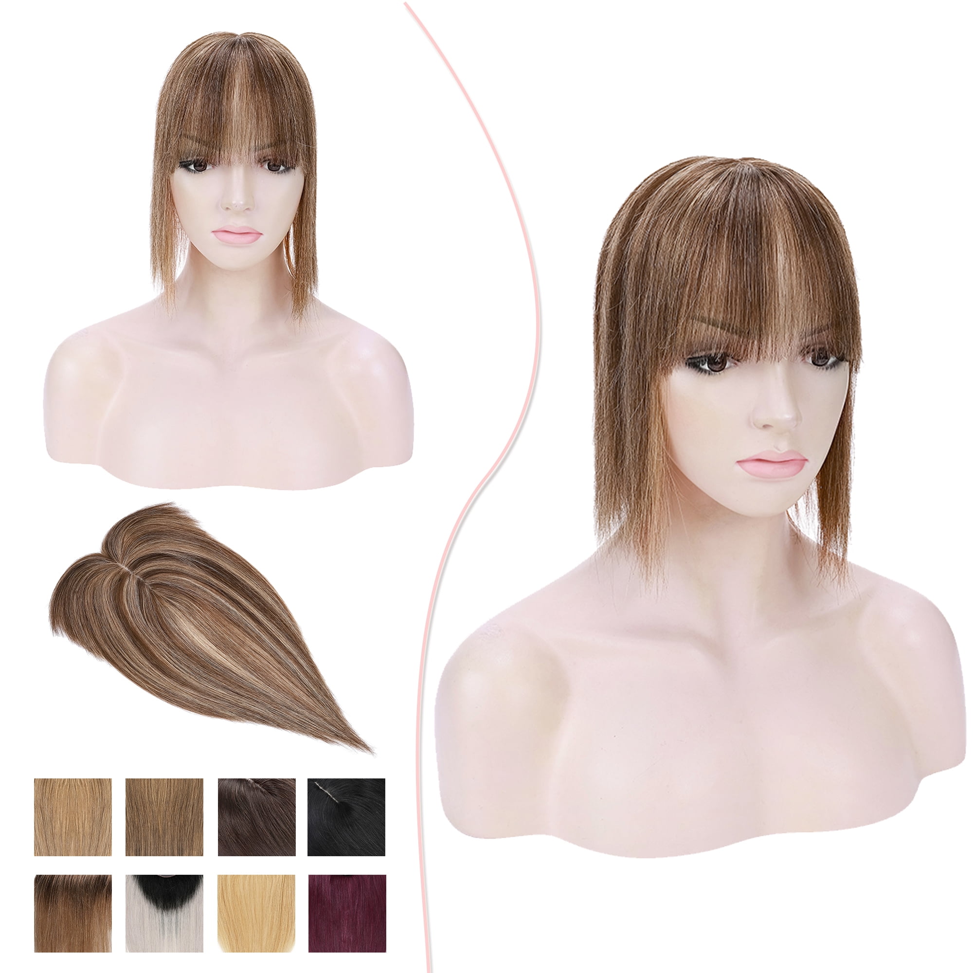 Female Topper MY-LADY 100% Remy Human Hair Women Topper Hair Toppers Silk Base Hair ...