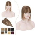 thumbnail image 1 of MY-LADY 100% Remy Human Hair Women Topper Hair Toppers Silk Base Hair Pieces Clip In Hair Topper with 3D Air Bangs 17 Colors 6inch #4P27 Medium Brown & Dark Blonde, 1 of 8