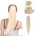 thumbnail image 1 of MY-LADY 100% Remy Real Human Hair Clip in Ponytail Extension Claw 18inch Hair Extensions Straight Hairpiece Long Straight Pony Tail Hair Hairpiece #60 Platinum Blonde, 1 of 8