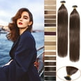 thumbnail image 1 of MY-LADY 100pcs 0.5g/Strands I Tip Remy Human Hair Extensions Micro Bead Loop Straight Balayage Hair Natural Hairpiece 22inch #04 Medium Brown, 1 of 8