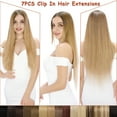 thumbnail image 1 of MY-LADY 15clips 7pc/set Clip in Human Remy Hair Extensions 100% Real Hairpiece For Women 15inch #27 Dark Blonde, 1 of 8