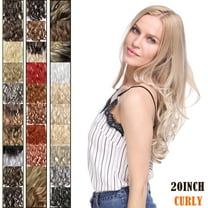 MY-LADY 20Inch Wire Synthetic Hair Extensions Adjustable Headband Size Wave Curly Hairpiece For Women Heat Resistant Fiber No Clip