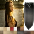 thumbnail image 1 of MY-LADY 23Inch 8PCS Clip in Synthetic Hair Extensions Full Head Long Straight Clip Hairpiece for Women Girls Light Chestnut Brown Black, 1 of 8