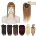 thumbnail image 1 of MY-LADY Hair Toppers for Women Real Human Hair with Bangs 3 Clip In Remy Topper Hairpiece for Thin Hair Natural Looking Hair Extensions 12inch #06 Light Brown, 1 of 8