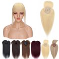 thumbnail image 1 of MY-LADY Hair Toppers for Women Real Human Hair with Bangs 3 Clip In Remy Topper Hairpiece for Thin Hair Natural Looking Hair Extensions 14inch #60 Platinum Blonde, 1 of 8