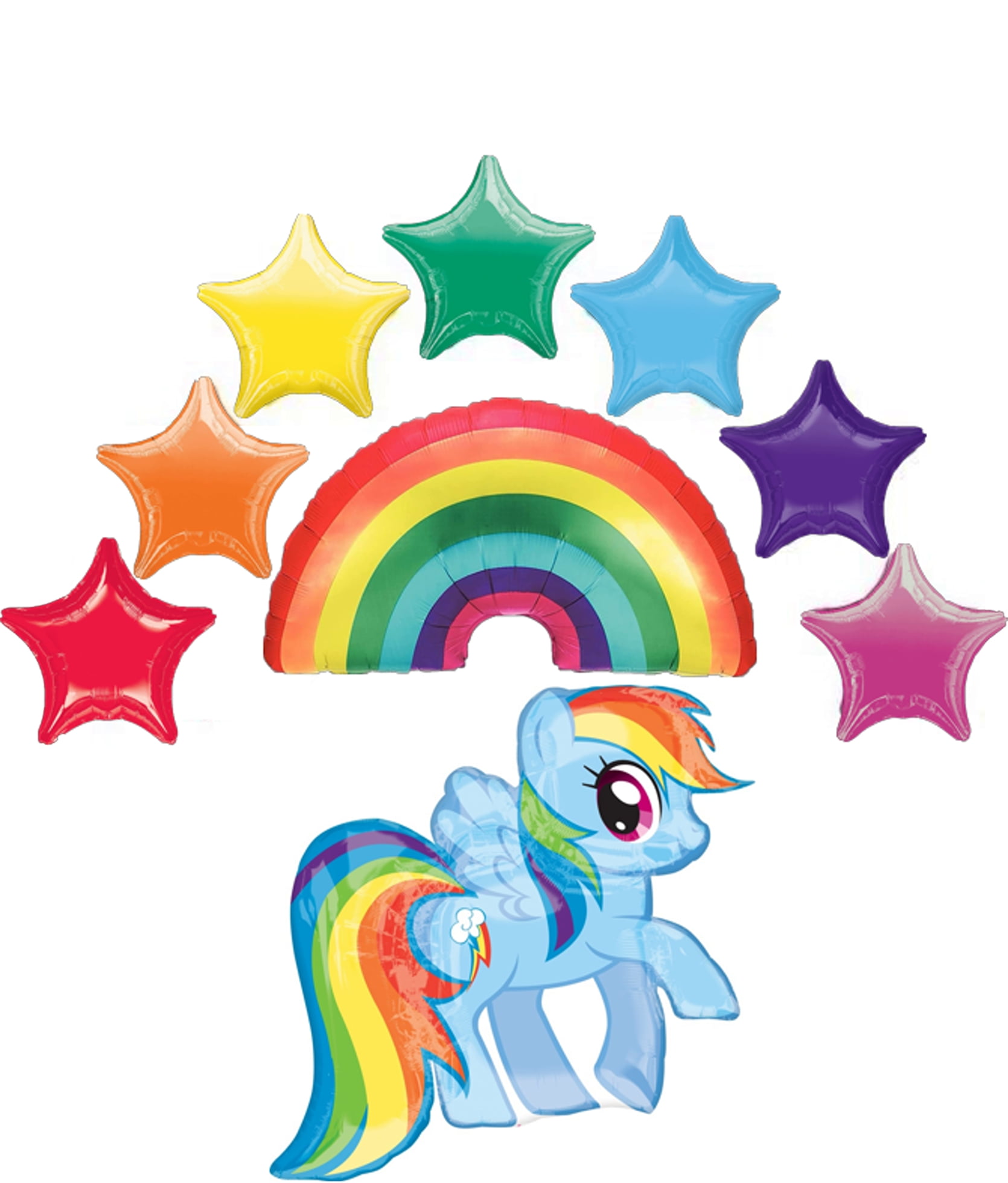 MY LITTLE PONY & Rainbow DASH Stars (9) Birthday Party Decoration Mylar
