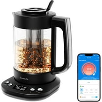 MY. Smart Electric Kettle with Tea Infuser for Loose Leaf, 1.7 L Electric Tea Kettle with Brewing Program, Variable Temperature Control, 2 H Keep Warm & Auto Shut-Off, BPA Free. Black