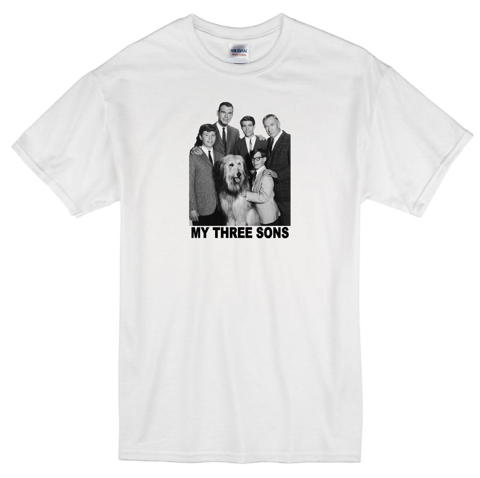 MY THREE SONS FRED MCMURRAY CHIP ERNIE ROBBIE CLASSIC TV WHITE TSHIRT