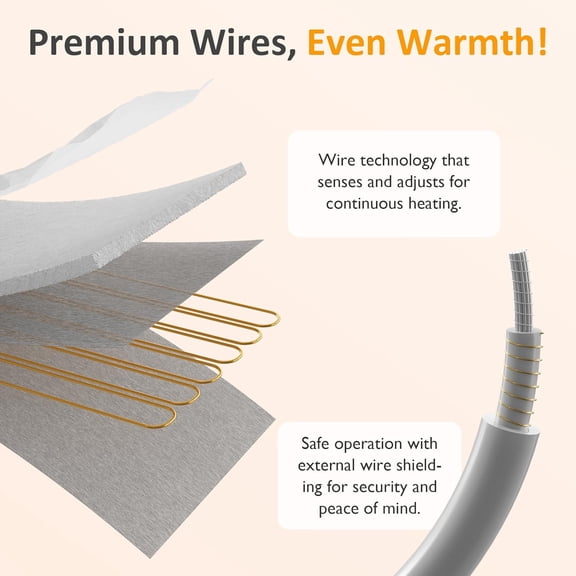 MY Twin Size Heated Mattress, Electric Bed Mattress Pad with 12-Hour Timer & 10 Heat Settings, Full Bed Warmer, Machine Washable, 39" x 75"
