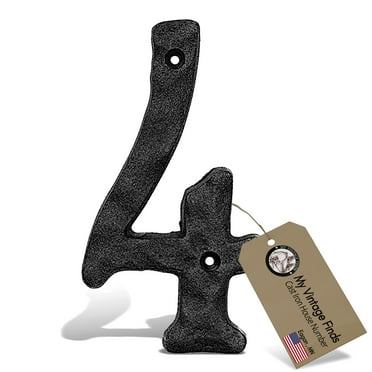 MY VINTAGE FINDS 5.5 Inch Cast Iron Black House Address Number