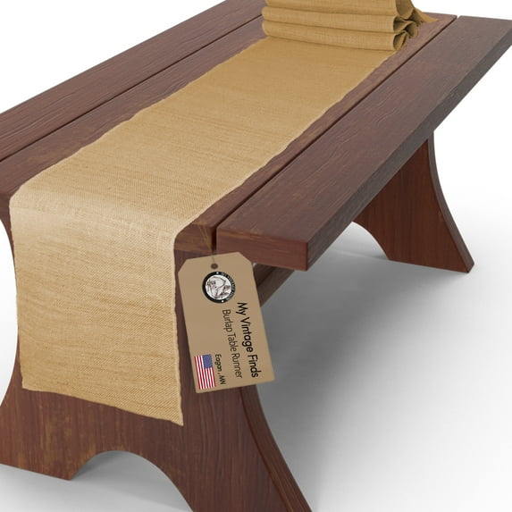 MY VINTAGE FINDS Burlap Table Runners Natural Rustic Jute (Single Pack)