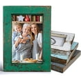 thumbnail image 1 of MY VINTAGE FINDS Rustic Farmhouse Photo Frame Distressed Wood Picture Frame | Green - 4 x 6, 1 of 6