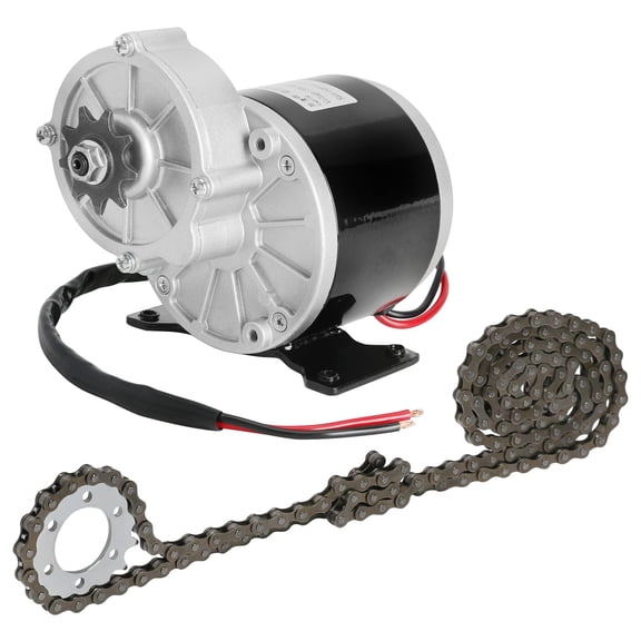 MY1016 36V 350W Brushed Gear Reduction Motor 300RPM with 410 16T Rear Sprocket & 410 140 Links Chain for Electric Bike, Mini Bike, Fun Cart, Tricycle, Go Kart, Scooter, Bicycle, Wheelchairs