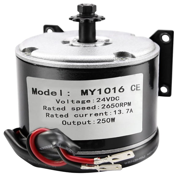 MY1016 Electric Start Motor DC 24V Motor Engine Generator 11T #25 Chain Unite Motor Brush Motor for Electric Bike Bicycle Ebike Scooter Moped Quad Buggy Dune Go Kart Razor Taotao Polaris