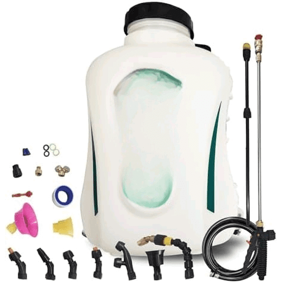 MY4SONS M2 2-Gallon Battery Powered Backpack Sprayer  80 PSI Self-Priming Pump, Dual Wands, Nozzle Kit & 5ft Hose  Heavy-Duty Backpack Sprayer for Lawn, Garden, Pest Control & Chemical Spraying