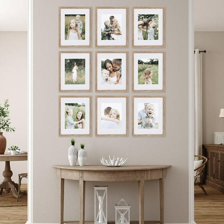 MY9 Piece Gallery Wall Frame Set, 11x14 Inch, Light Natural