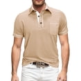 thumbnail image 1 of MYAOYI Polo Shirt for Men Contrast Placket Polo Shirt Full Piping Trim Short Sleeve Chest Pocket Daily Work Golf Top, 1 of 6