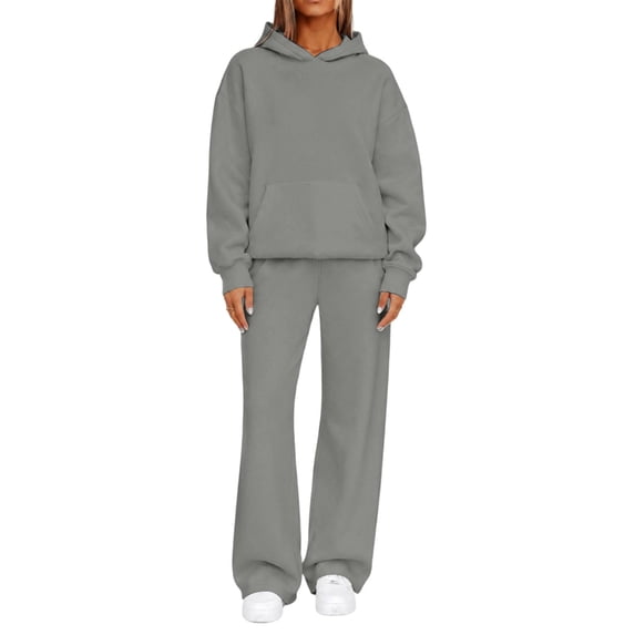 MYAOYI Ladies 2 Piece Jogger Set Oversized Hoodie and Loose Sweatpants Matching Outfit