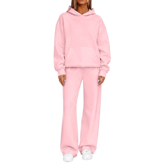 MYAOYI Ladies 2 Piece Jogger Set Oversized Hoodie and Loose Sweatpants Matching Outfit