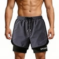 thumbnail image 1 of MYAOYI Men's 2 in 1 Swim Trunks Solid Color Quick Dry Running Shorts with Liner, 1 of 6