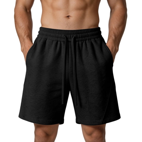 MYAOYI Men's Soft Fleece Shorts Elastic Waist Drawstring Casual Lounge Gym Shorts