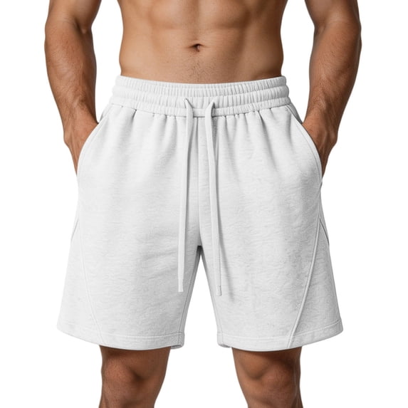 MYAOYI Men's Soft Fleece Shorts Elastic Waist Drawstring Casual Lounge Gym Shorts