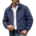 thumbnail image 1 of MYAOYI Mens Classic Full Zip Bomber Jacket Ribbed Trim Casual Daily Wear, 1 of 8