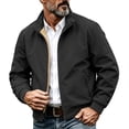 thumbnail image 1 of MYAOYI Mens Classic Full Zip Bomber Jacket Ribbed Trim Casual Daily Wear, 1 of 9