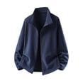 thumbnail image 1 of MYAOYI Mens Cozy Fleece Shacket Full Zip Lightweight Casual Layer Spring Fall Top, 1 of 8