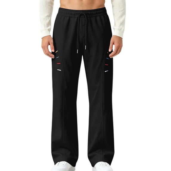 MYAOYI Mens Lightweight Summer Sweatpants Elastic Drawstring Straight Joggers