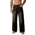 thumbnail image 1 of MYAOYI Mens Loose Fit Jeans Faded Wash Denim Trousers, 1 of 8