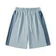 thumbnail image 1 of MYAOYI Mens Mesh Basketball Shorts, Color Block Elastic Waist Loose Fit Summer Shorts, 1 of 5