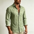 thumbnail image 1 of MYAOYI Mens Relaxed Fit Embroidered Shirt Long Sleeve Lapel Boho Casual Shirt, 1 of 5