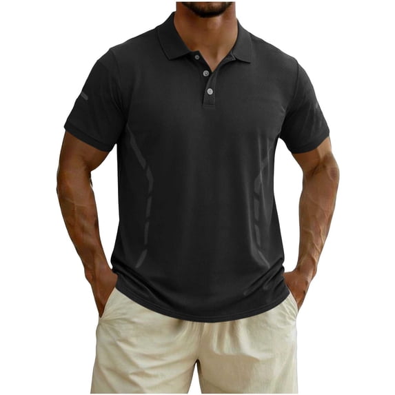 MYAOYI Mens Shirts Quick Dry Athletic Polo Shirts, Short Sleeve Breathable Golf Tops