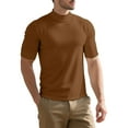 thumbnail image 1 of MYAOYI Mens Tops Mock Turtleneck Short Sleeve T-Shirt Slim Fit Top, 1 of 8
