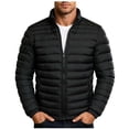 thumbnail image 1 of MYAOYI Mens Winter Warm Puffer Jacket Full Zip Stand Collar Coat, 1 of 6