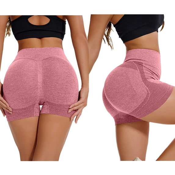 MYAOYI Mid Rise Scrunch Butt Lifting Shorts for Women Seamless Workout Biker Yoga Gym Compression Shorts