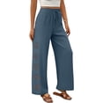 thumbnail image 1 of MYAOYI Pant for Women no boundarie Drawstring Wide Leg Pants with Eyelet Embroidery, 1 of 3