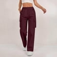 thumbnail image 1 of MYAOYI Pants for Women no boundarie High Waist Cargo Wide Leg with Pockets, 1 of 9
