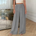 thumbnail image 1 of MYAOYI Pants for Women no boundarie High Waist Smocked Wide Leg Pants Loose Fit Flowy Casual, 1 of 6