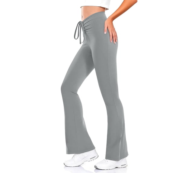 MYAOYI Pants for Women no boundarie Stretchy Bootcut Yoga High Waist Drawstring Pant Comfortable Workout
