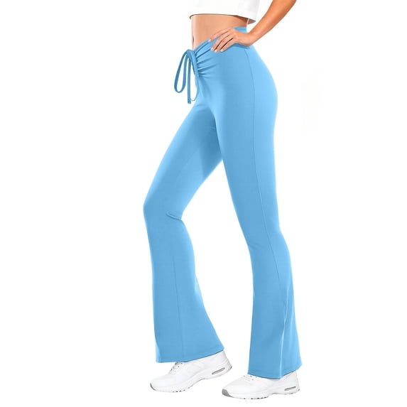 MYAOYI Pants for Women no boundarie Stretchy Bootcut Yoga High Waist Drawstring Pant Comfortable Workout