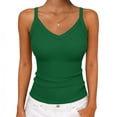 thumbnail image 1 of MYAOYI Tank Tops for Women Spaghetti Strap Ribbed Camisole Tops Slim Fitted V-Neck Soft Basic Layering Shirts, 1 of 6