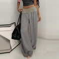 thumbnail image 1 of MYAOYI Women Pants no boundarie High Waist Linen Palazzo Pant Loose Fit Elastic Waist Trousers, 1 of 6