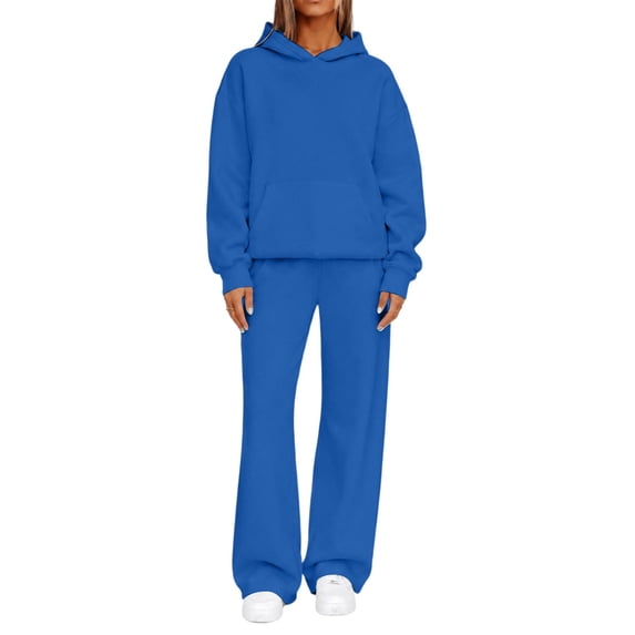 MYAOYI Women's 2 Piece Lounge Set Oversized Hoodie and Wide Leg Sweatpants Casual Tracksuit