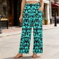 thumbnail image 1 of MYAOYI Women's Vintage Baroque Print Wide Leg Pants, Elastic High Waist Casual Summer Trousers, 1 of 7